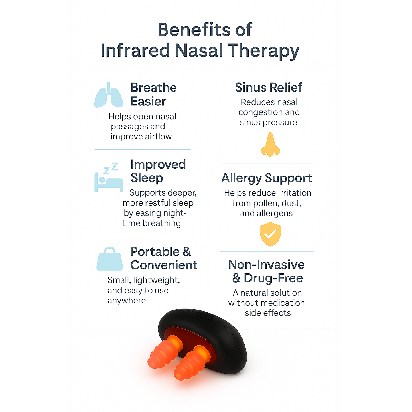 Infrared Nasal Therapy Device – Red Light Relief for Sinus & Allergies
